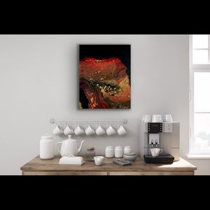 Black, Red and Gold Custom Modern Abstract Acrylic